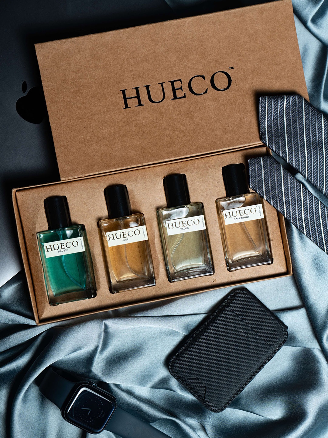 

HUECO Men Set Of 4 Valor Nautic Noir And Dark Night Parfum - 25 ml Each, Brown