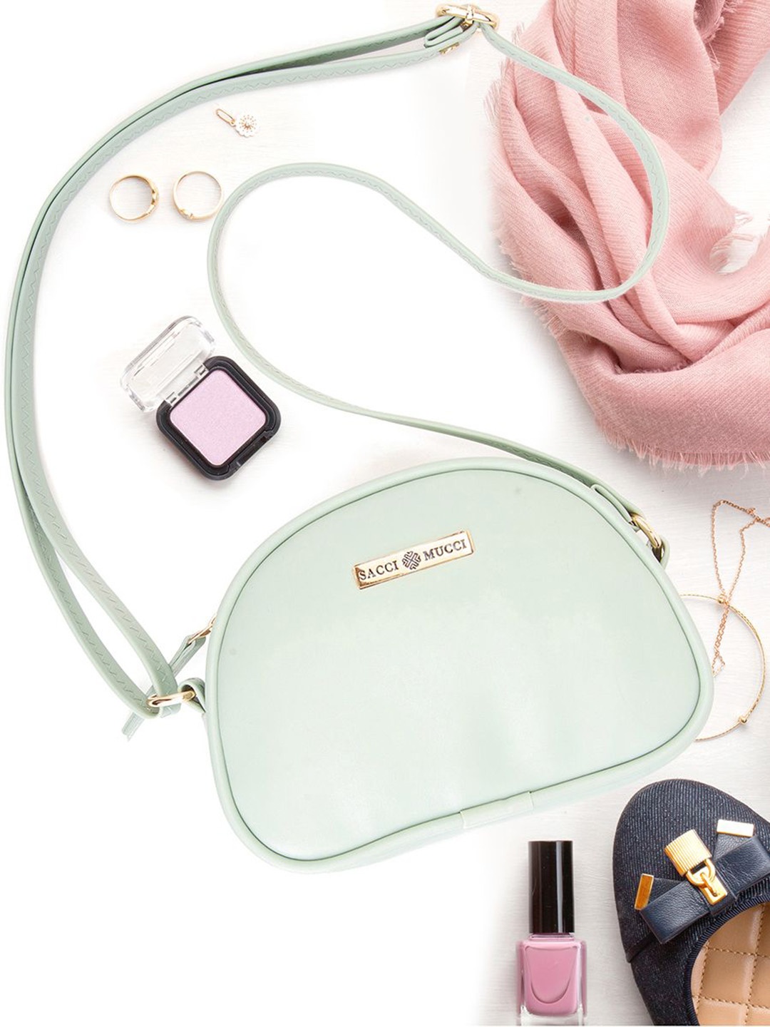 

Sacci Mucci Sling Bag with Tasselled, Sea green