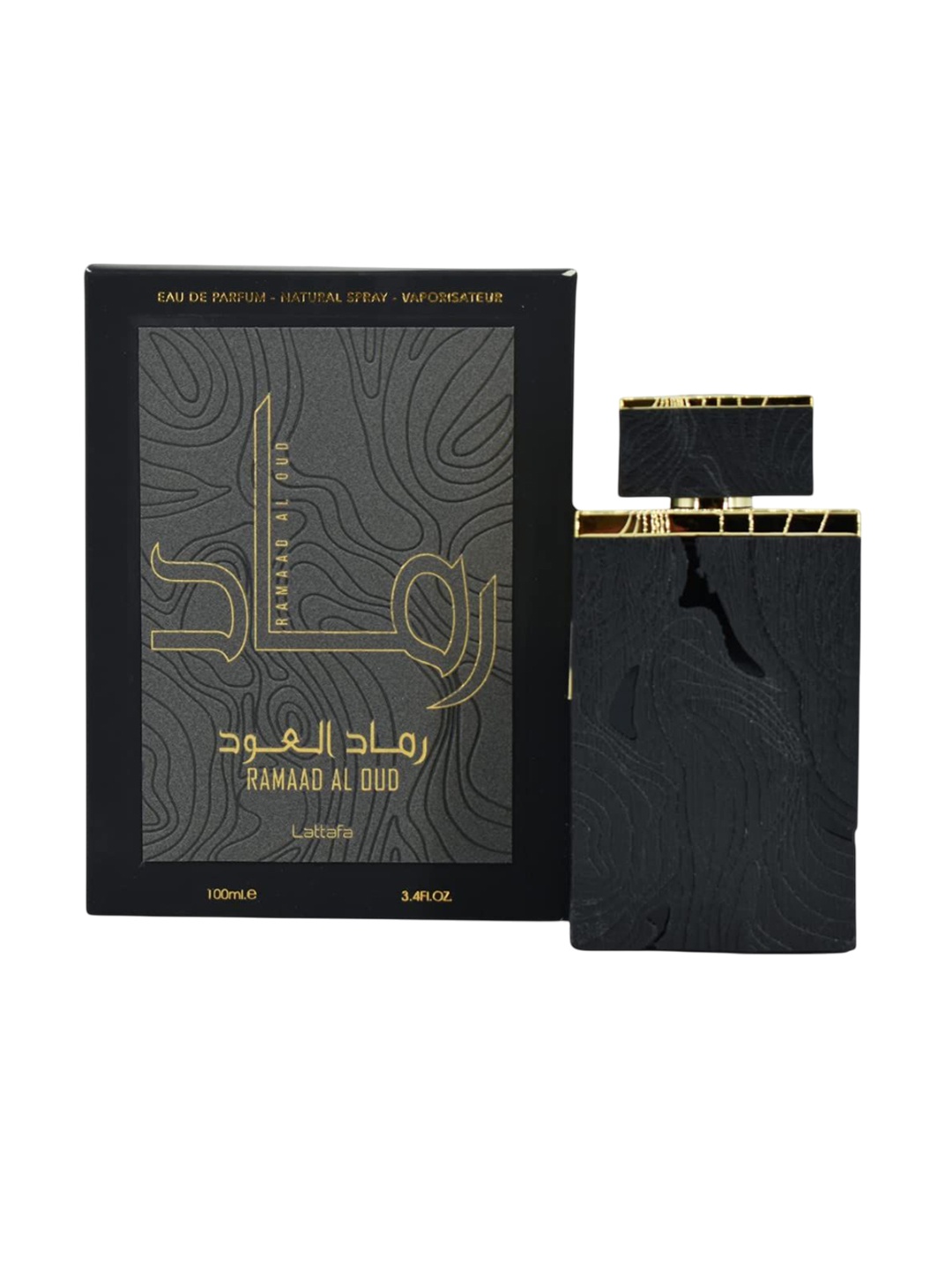 

Lattafa Ramaad Al Oud Long Lasting Eau De Parfum - 100 ml, Black