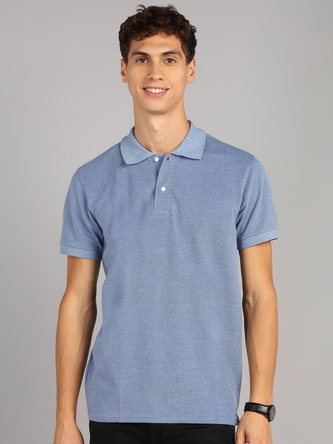 

XFOX Men Polo Collar T-shirt, Blue