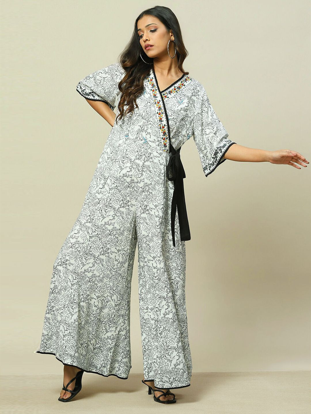 

Rangriti Floral Print Maxi Dress, Black