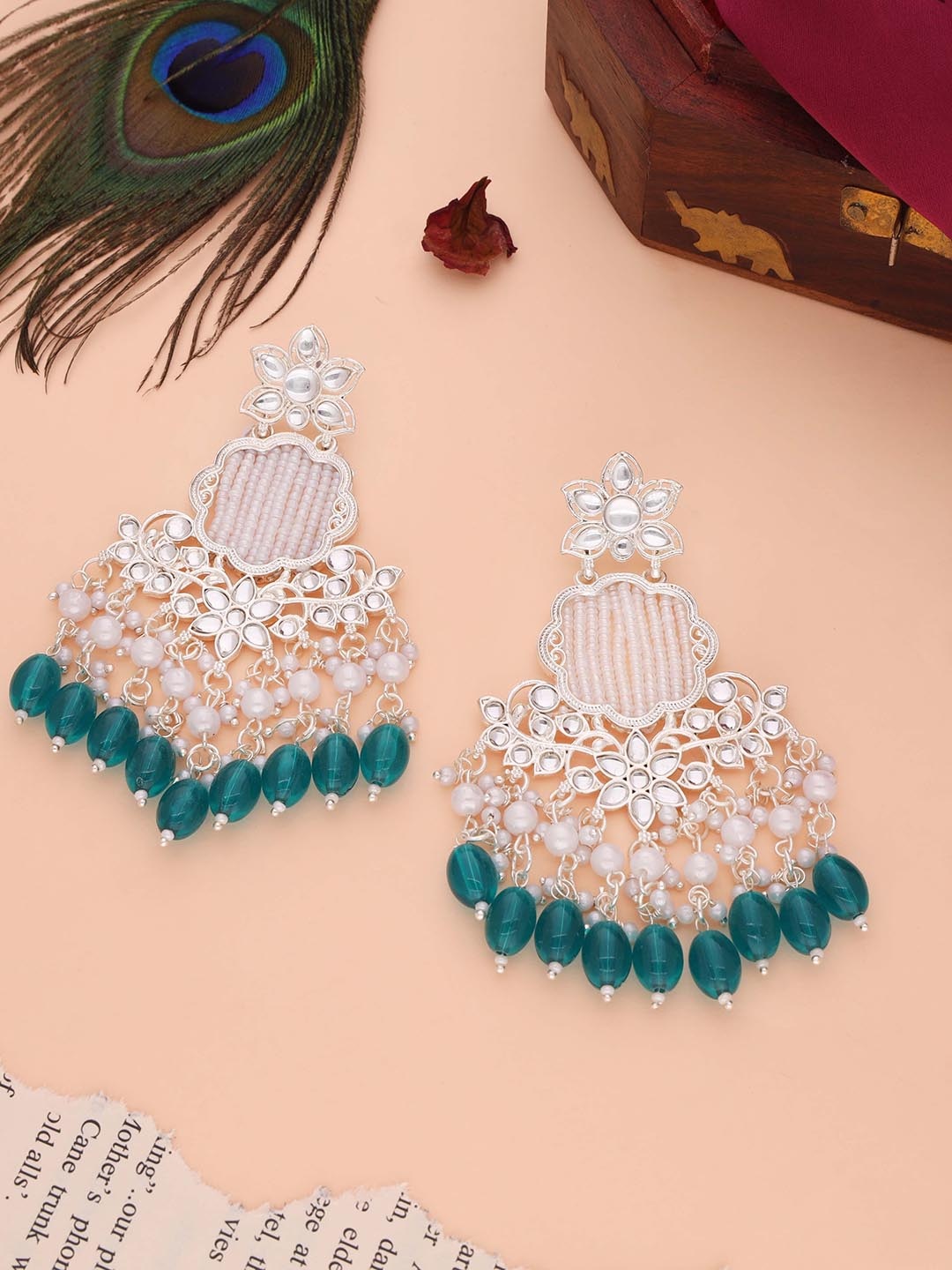 

Anouk Silver Plated Artificial Beads Contemporary Drop Earrings