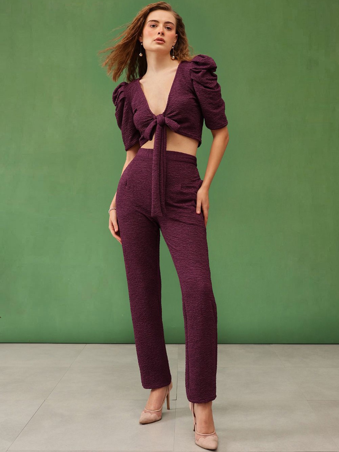 

BAESD Top With Trousers Co-Ords, Burgundy