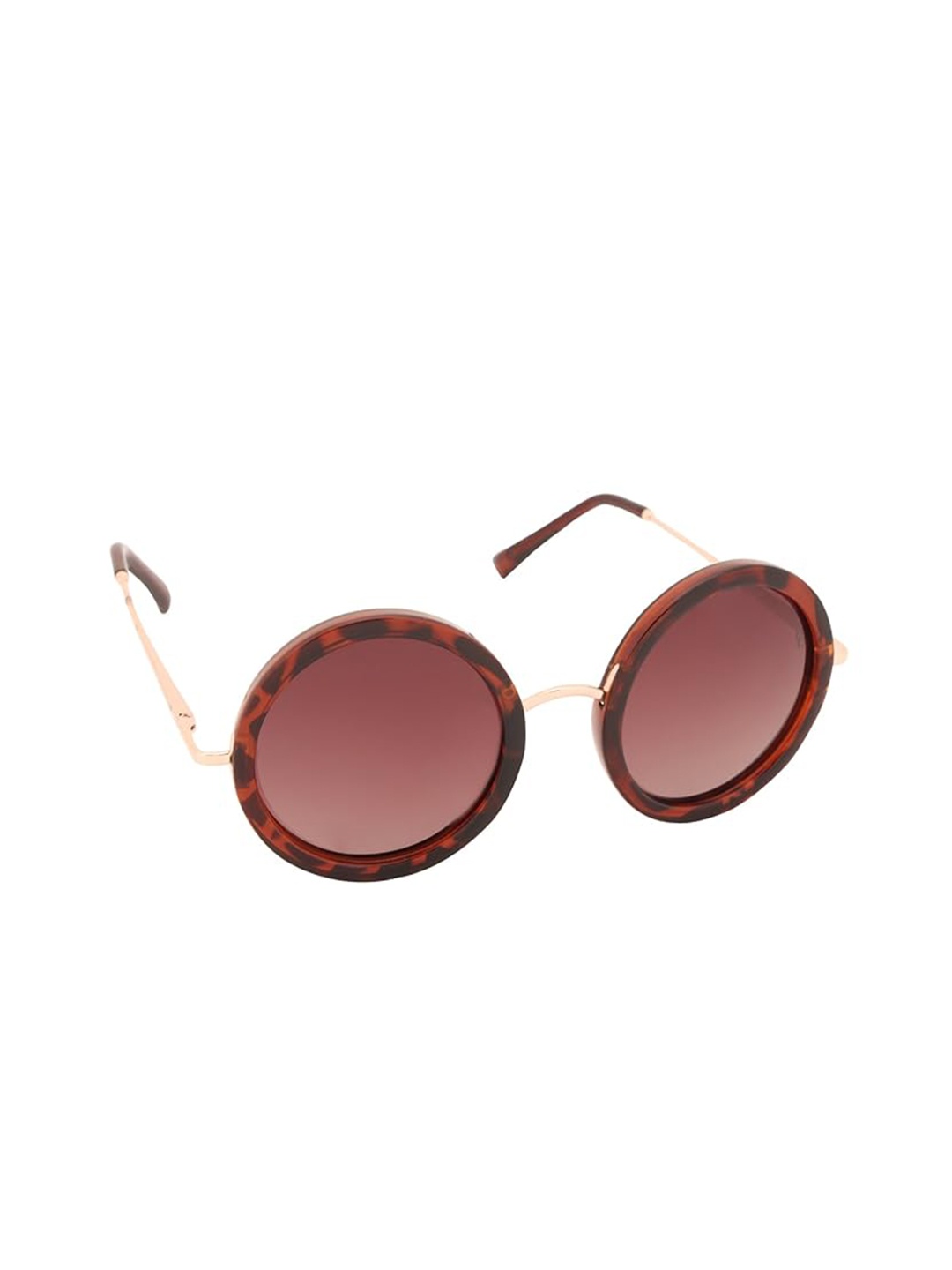 

GIO COLLECTION Unisex Round Sunglasses with UV Protected Lens, Brown