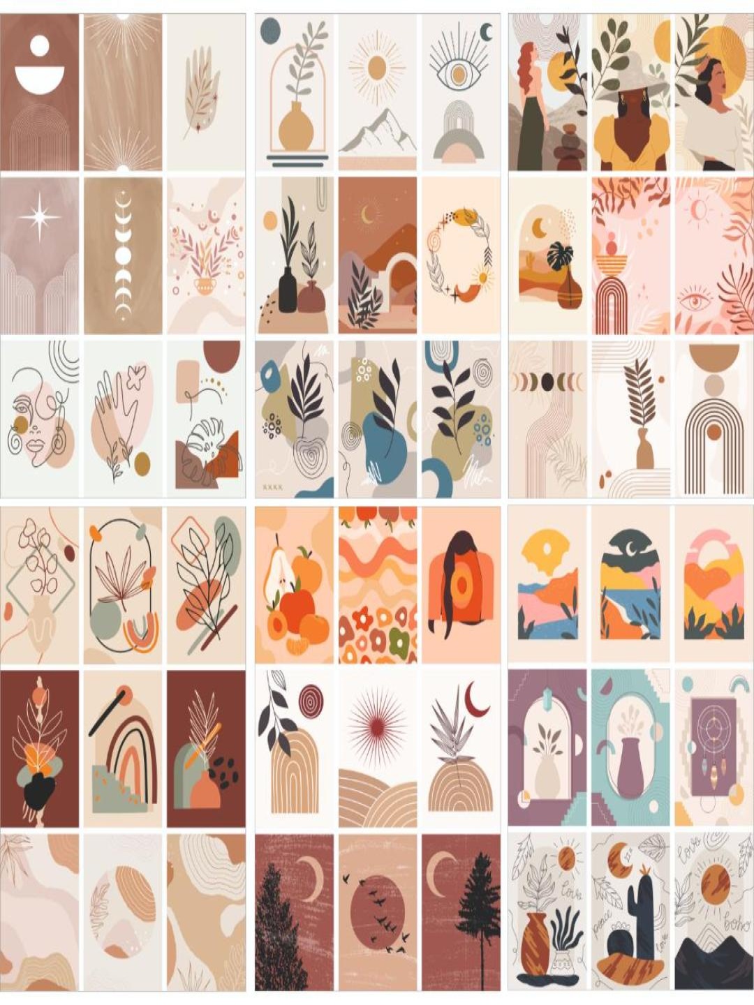 

CVANU Multicoloured 54 Pieces Paper Wall Art, Multi