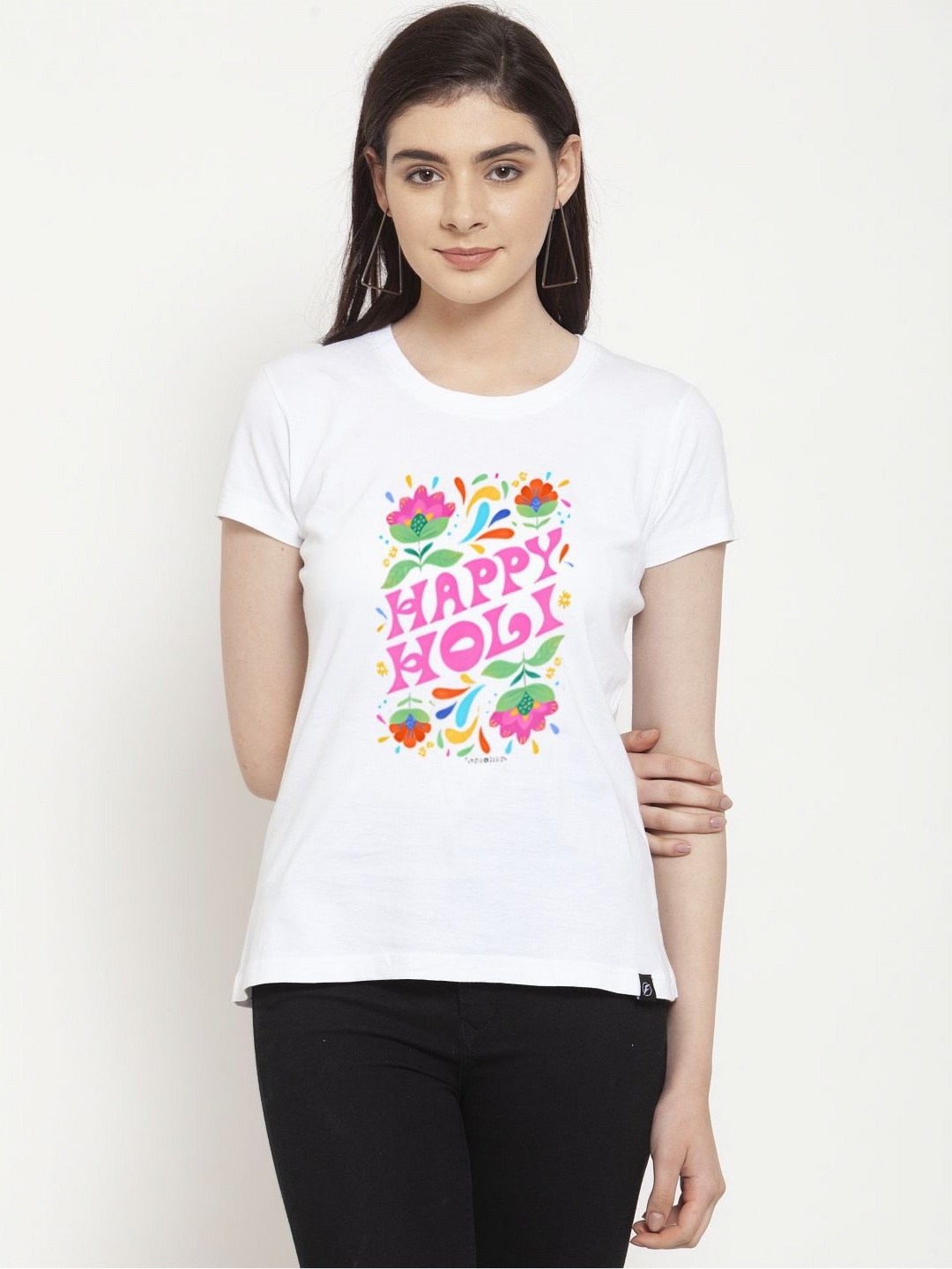 

Friskers Women Printed T-shirt, White