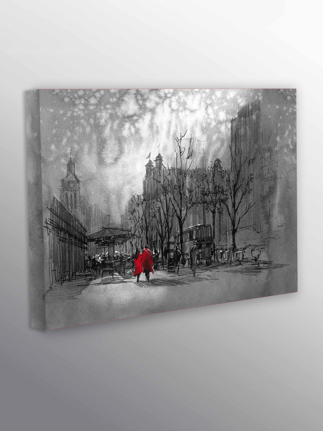

CVANU Grey & White Abstarct Canvas Painting Wall Art