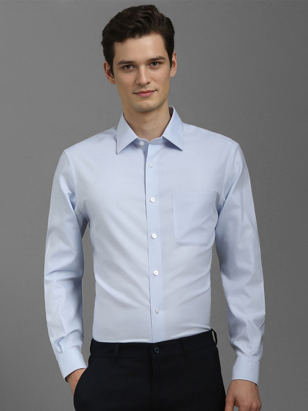 

Louis Philippe Men Classic Opaque Formal Shirt, Blue