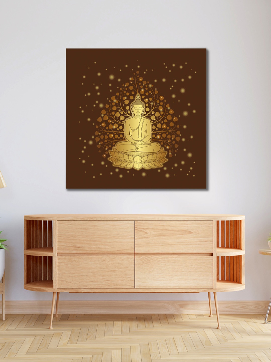 

CVANU Brown & Gold toned Religious Canvas Painting Wall Art