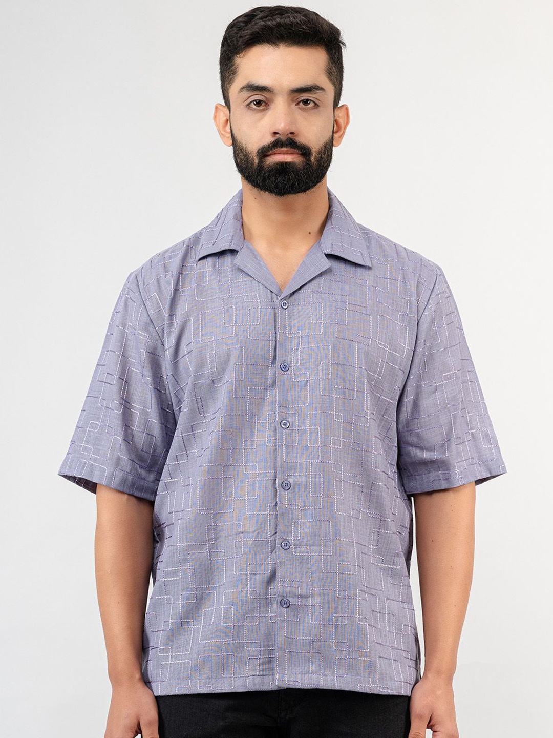 

Tistabene Men Opaque Printed Casual Shirt, Grey
