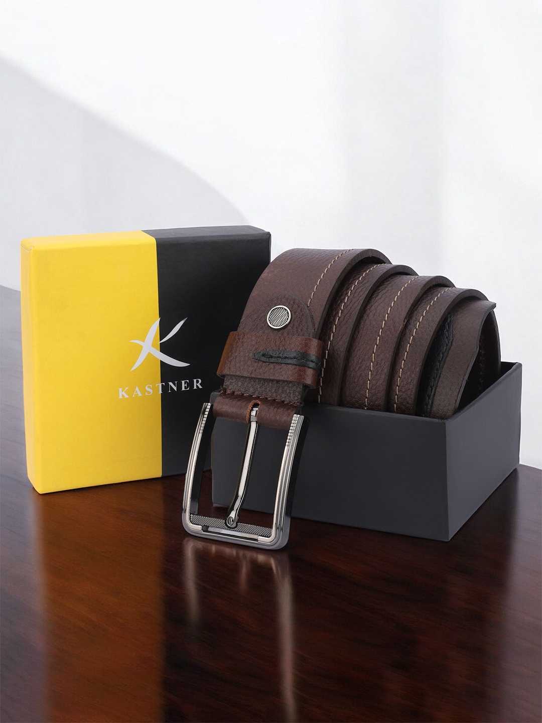 

Kastner Men Leather Formal Belt, Brown