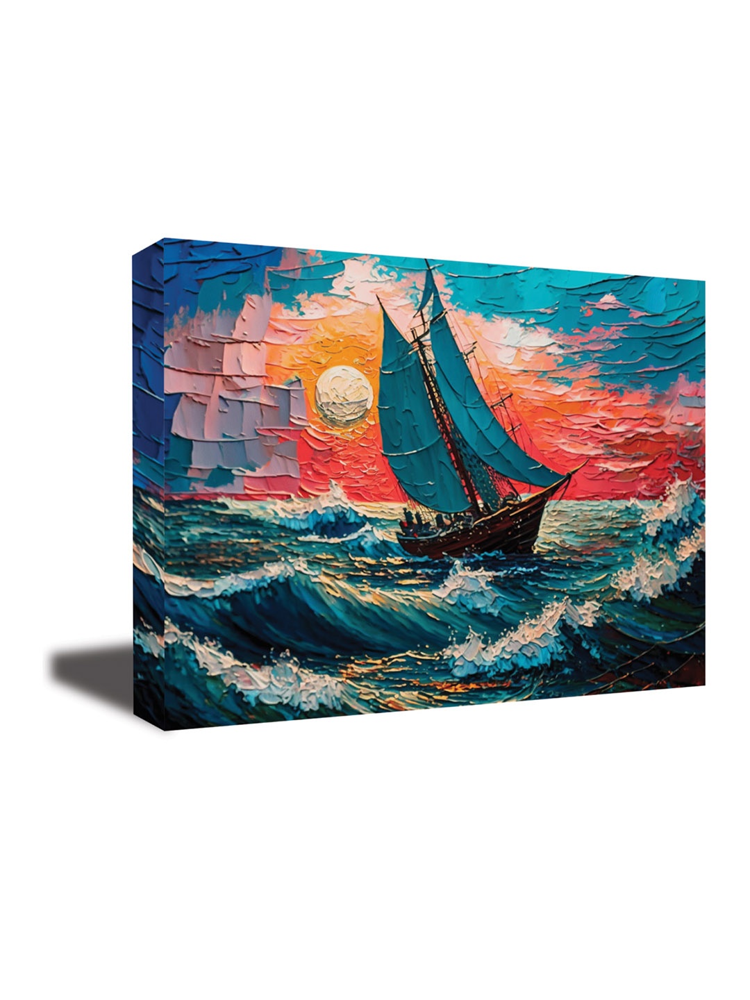 

CVANU Blue & Orange Canvas Painting Wall Art