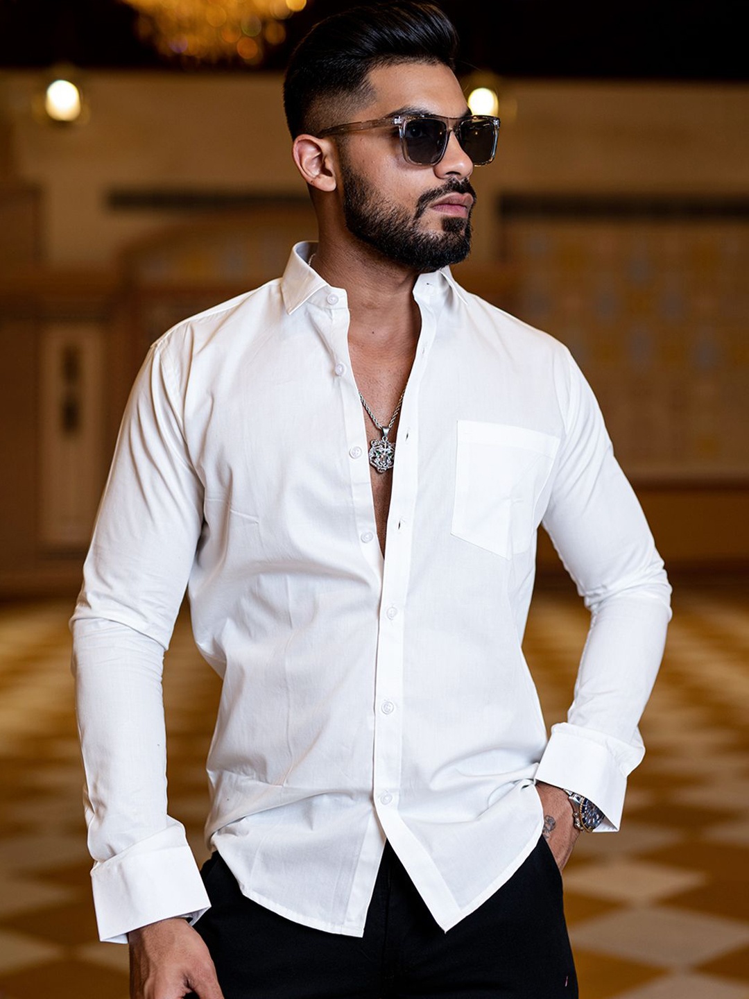 

Tistabene Men Opaque Casual Shirt, White