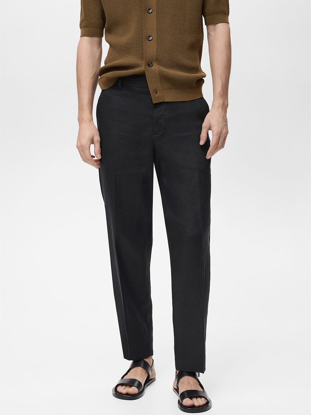 

MANGO MAN Men Trousers, Black