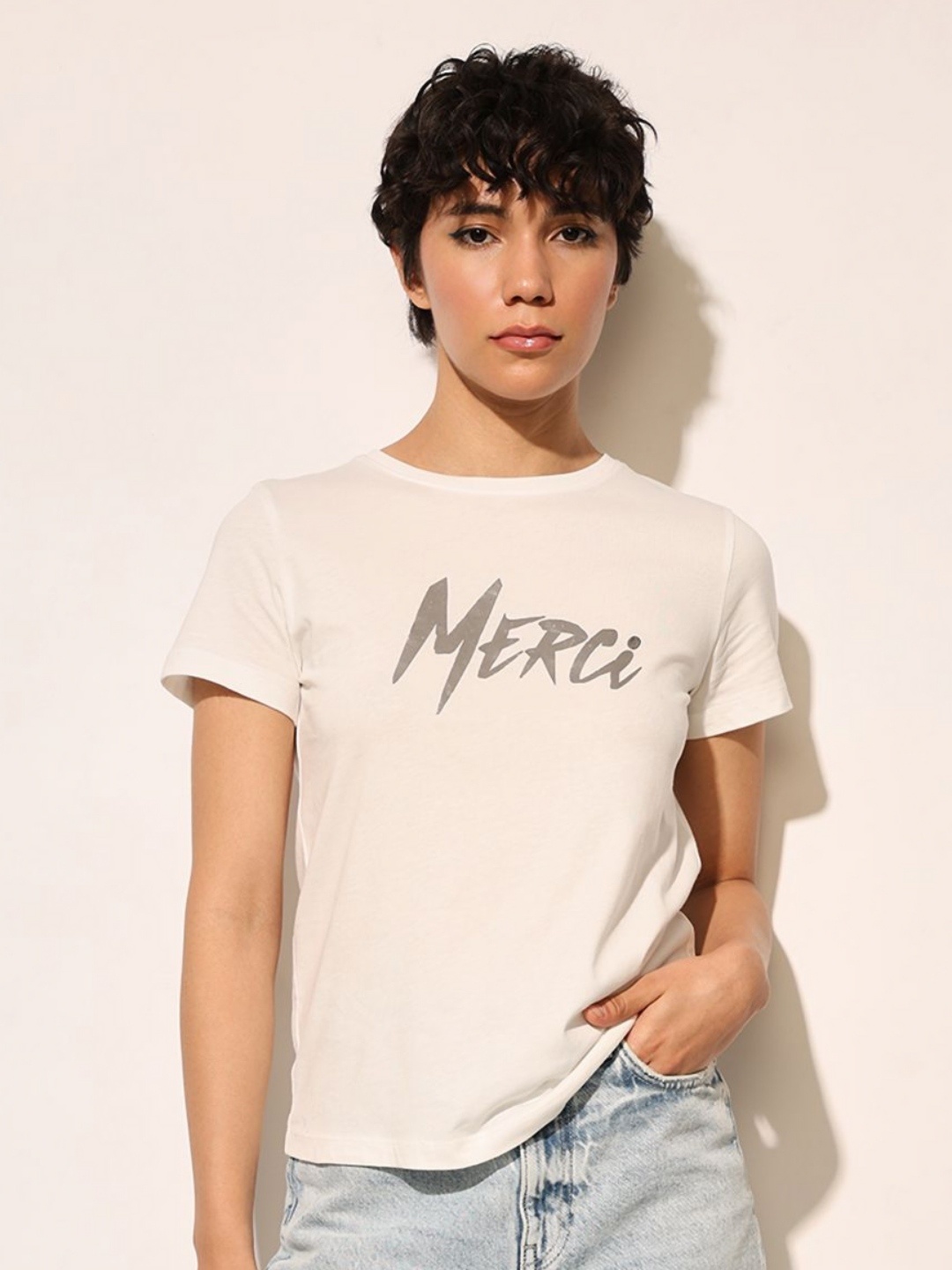 

ONLY Women Typography Printed T-shirt, White