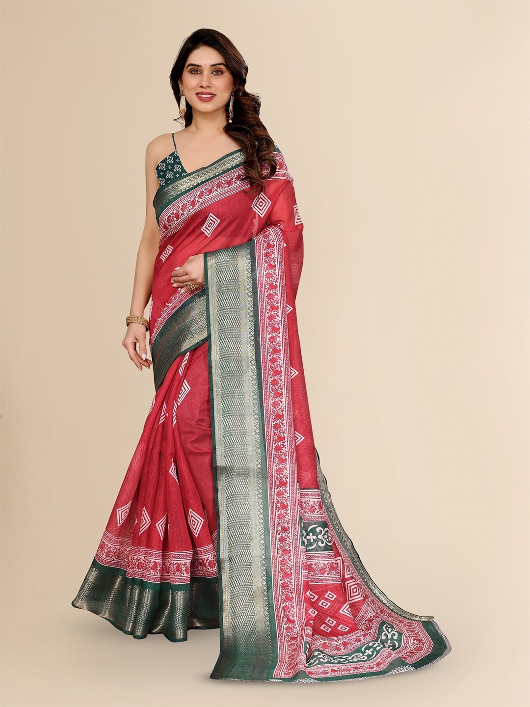 

Moda Rapido Zari Saree, Maroon