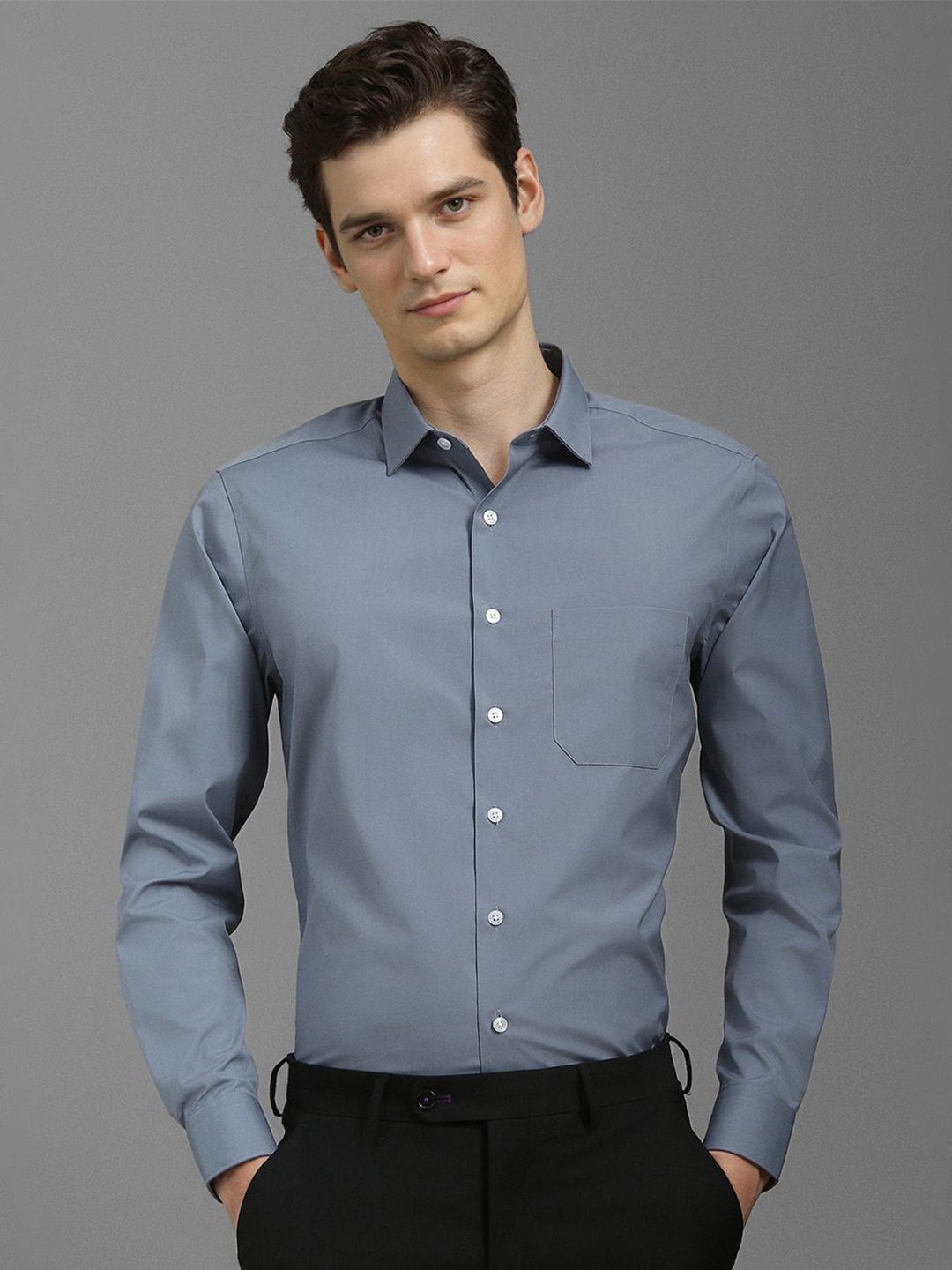 

Louis Philippe Men Slim Fit Opaque Formal Shirt, Grey