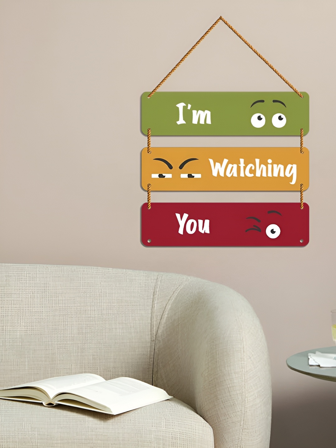 

WallDaddy Red & Mustard Printed Wooded Wall Hanging Decor