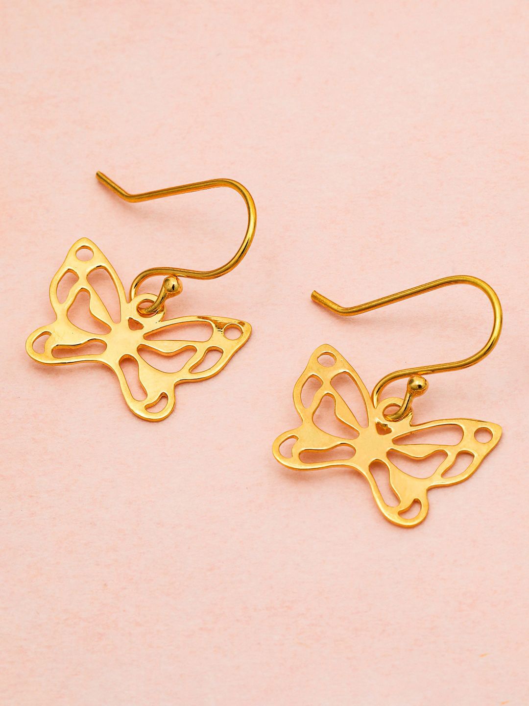 

MAIRA 925 Sterling Silver Rhodium-Plated Classic Shaped Drop Earring, Gold