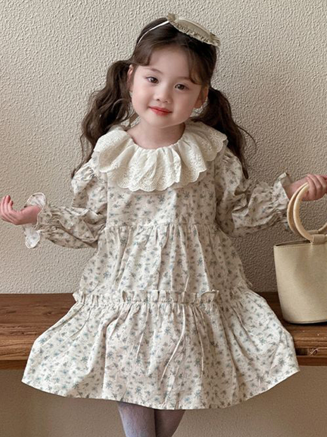 

LULU & SKY Bell Sleeve A-Line Dress, Off white