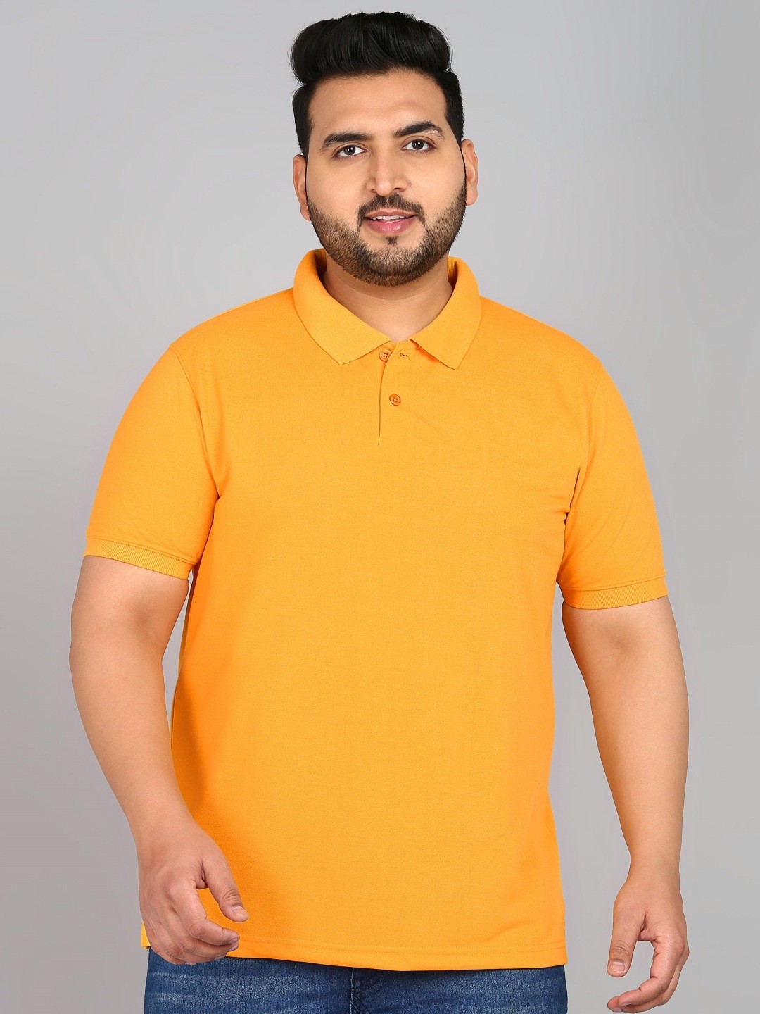 

XFOX Men Polo Collar T-shirt, Mustard