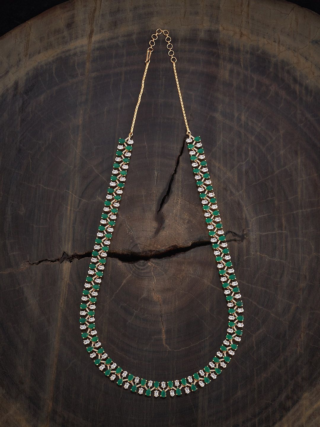 

Kushal's Fashion Jewellery Gold-Plated CZ Studded Necklace