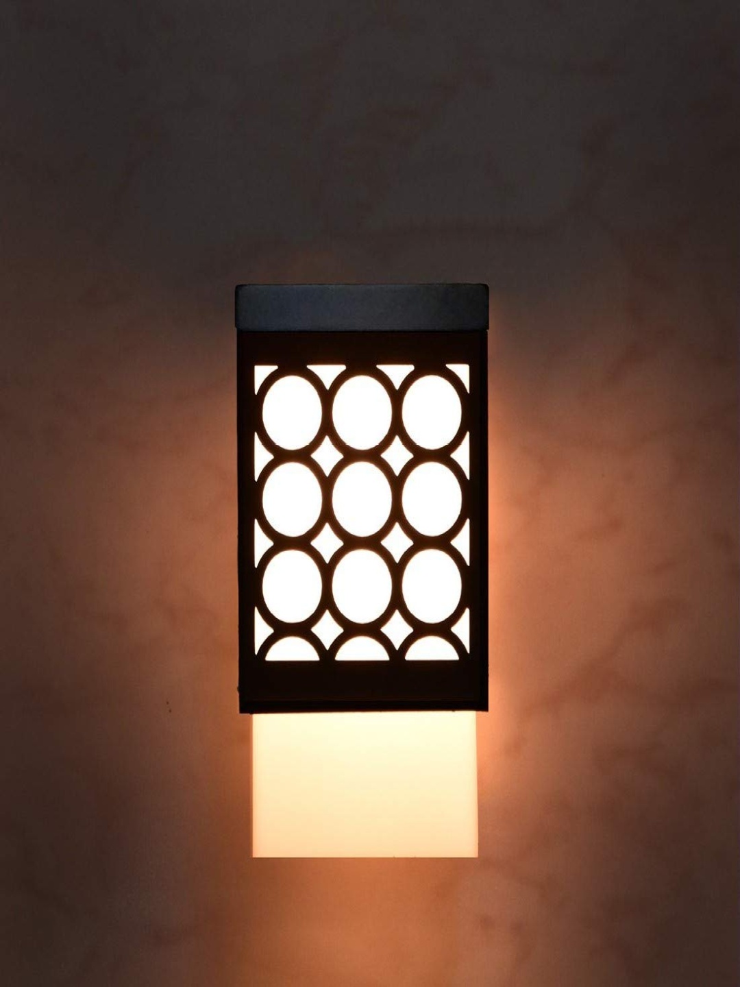 

Gojeeva Black & White Textured Wood Square Shaped Wall Lamp