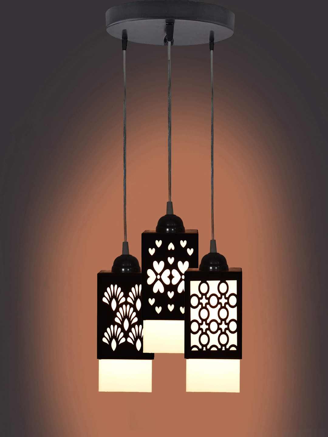 

Gojeeva Black & White Textured Wooden Square Shaped Wall Lamp