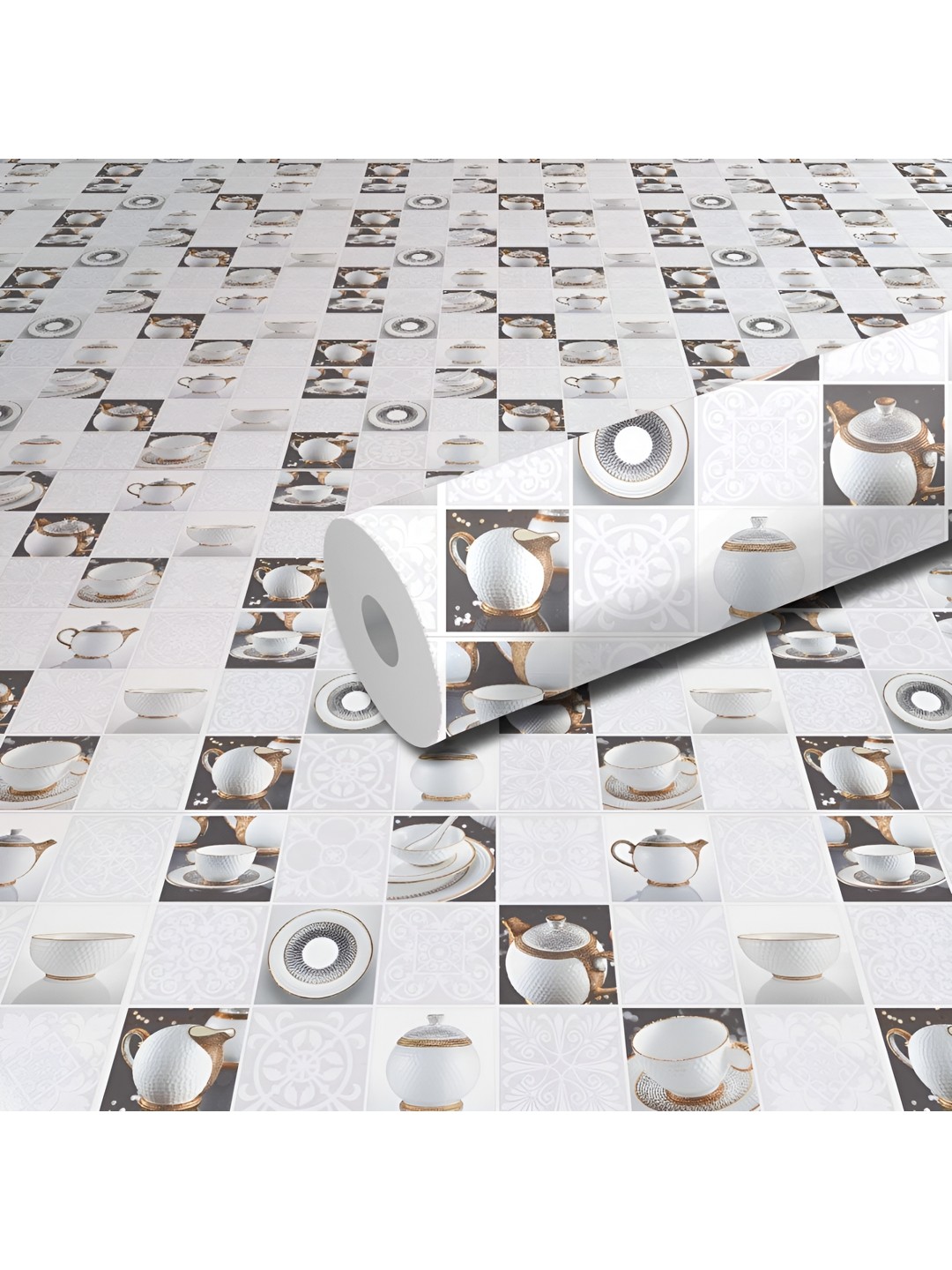 

WallDaddy White & Brown Golf Ketli Printed Self Adhesive Wallpaper