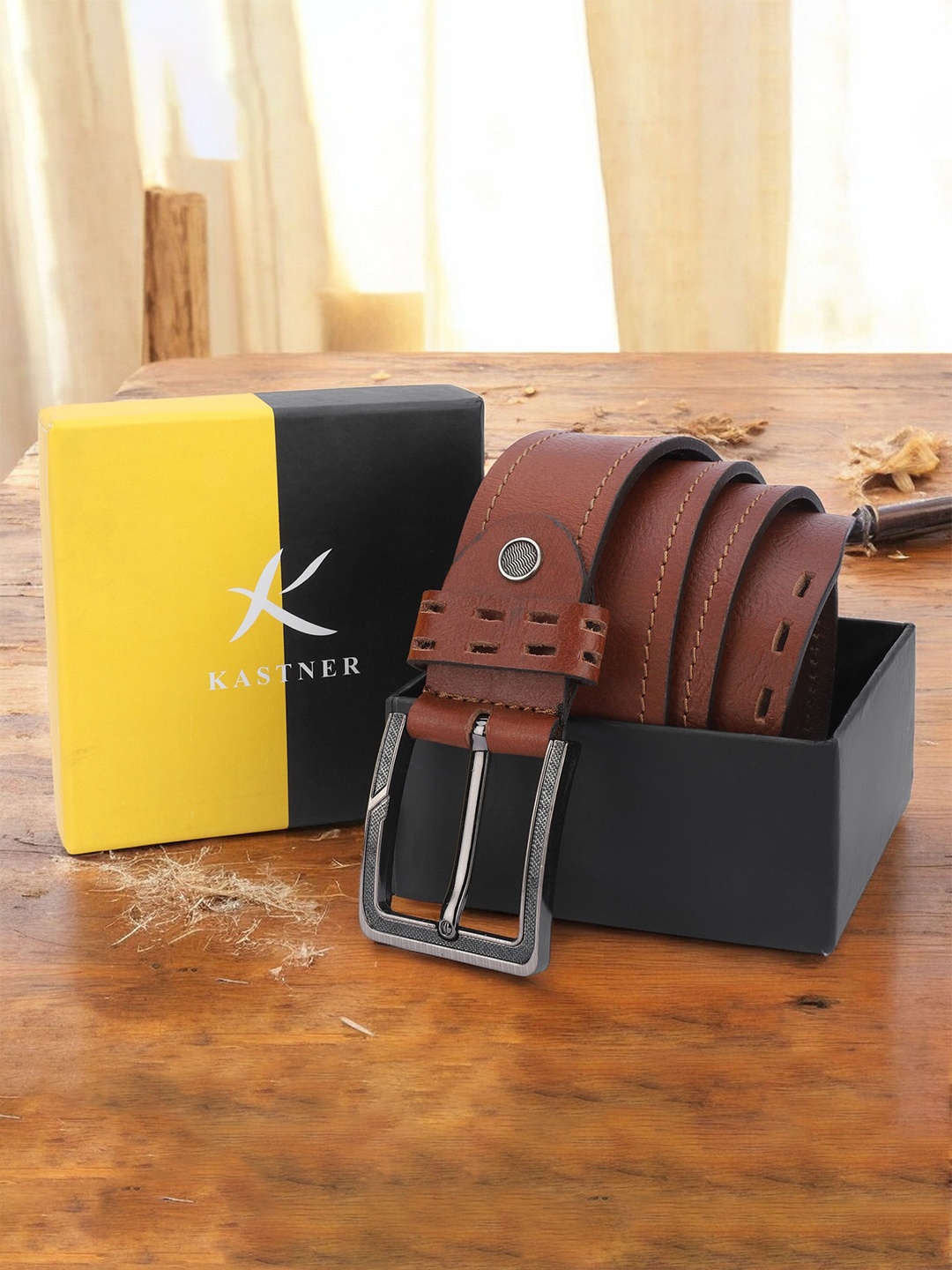 

Kastner Men Leather Formal Belt, Tan