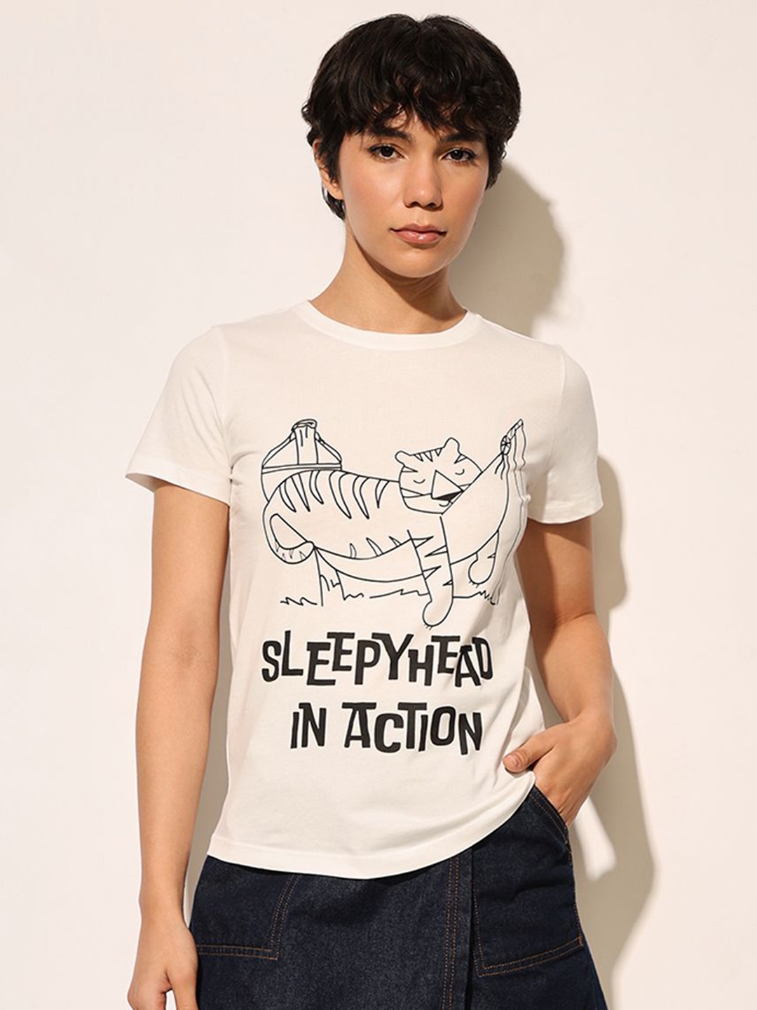 

ONLY Women Printed T-shirt, White