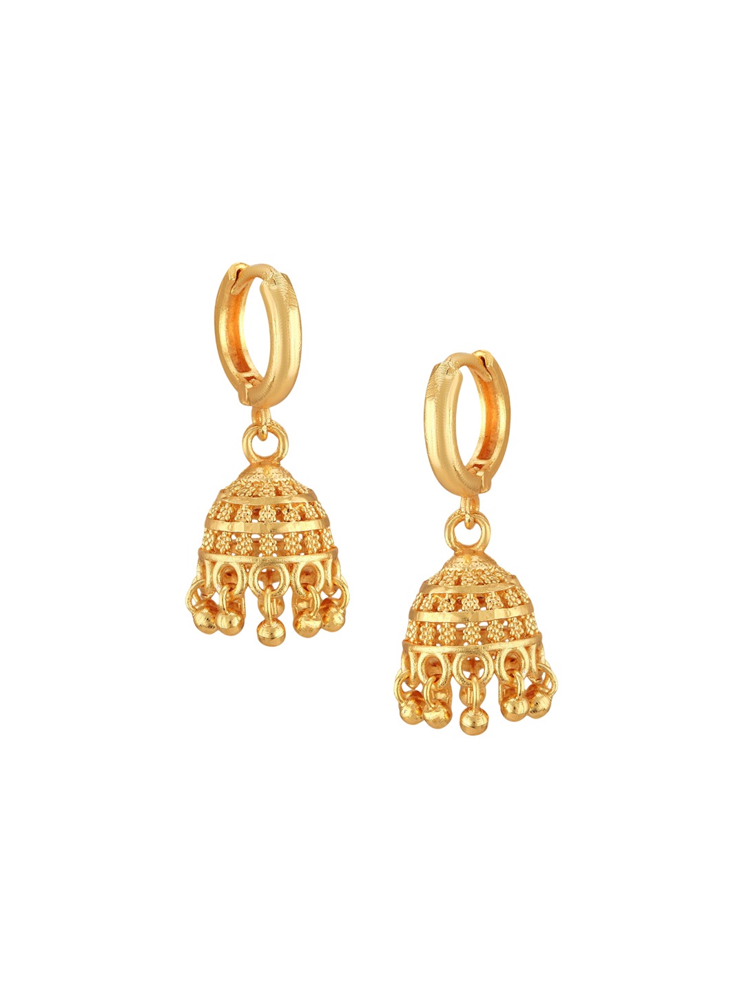 

DIVASTRI Gold-Plated Beaded Dome Shaped Jhumkas