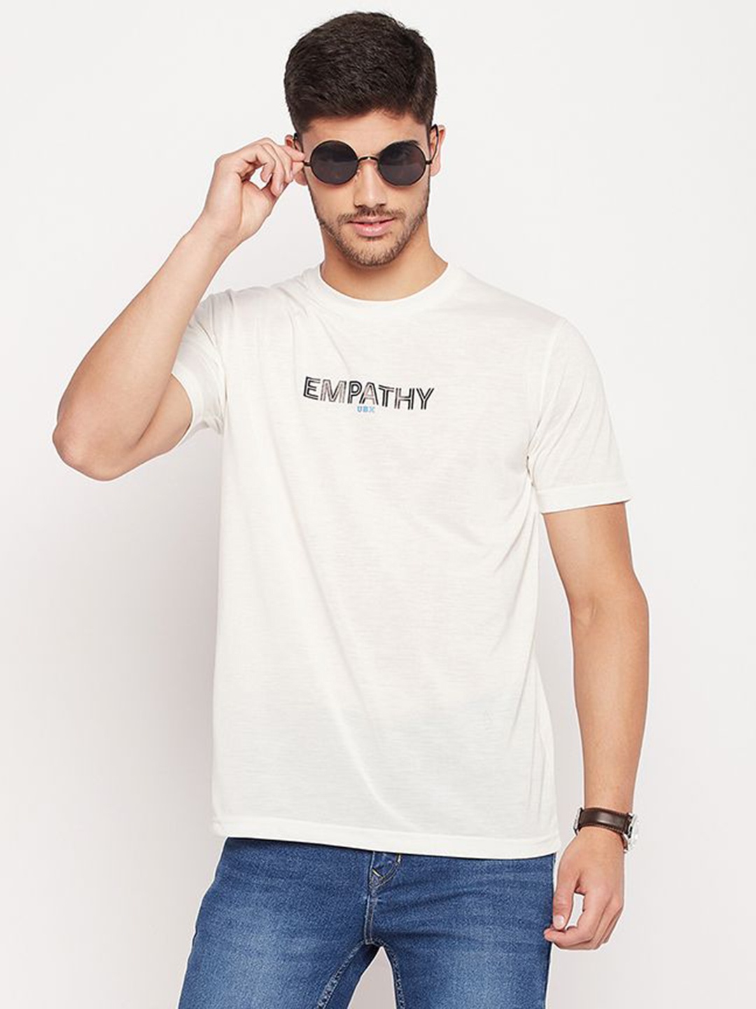 

UBX Men Printed T-shirt, Off white