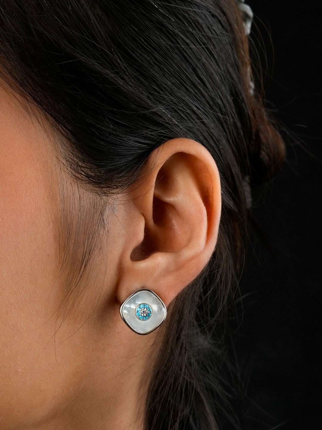 

TOTAPARI Silver-Plated Zircon Geometric Studs