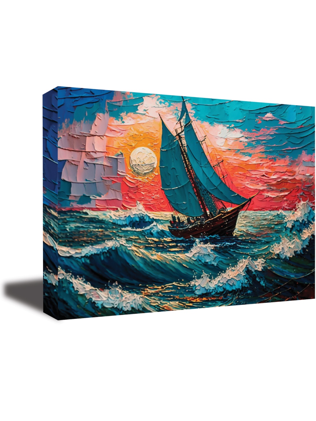 

CVANU Blue & Orange Canvas Painting Wall Art
