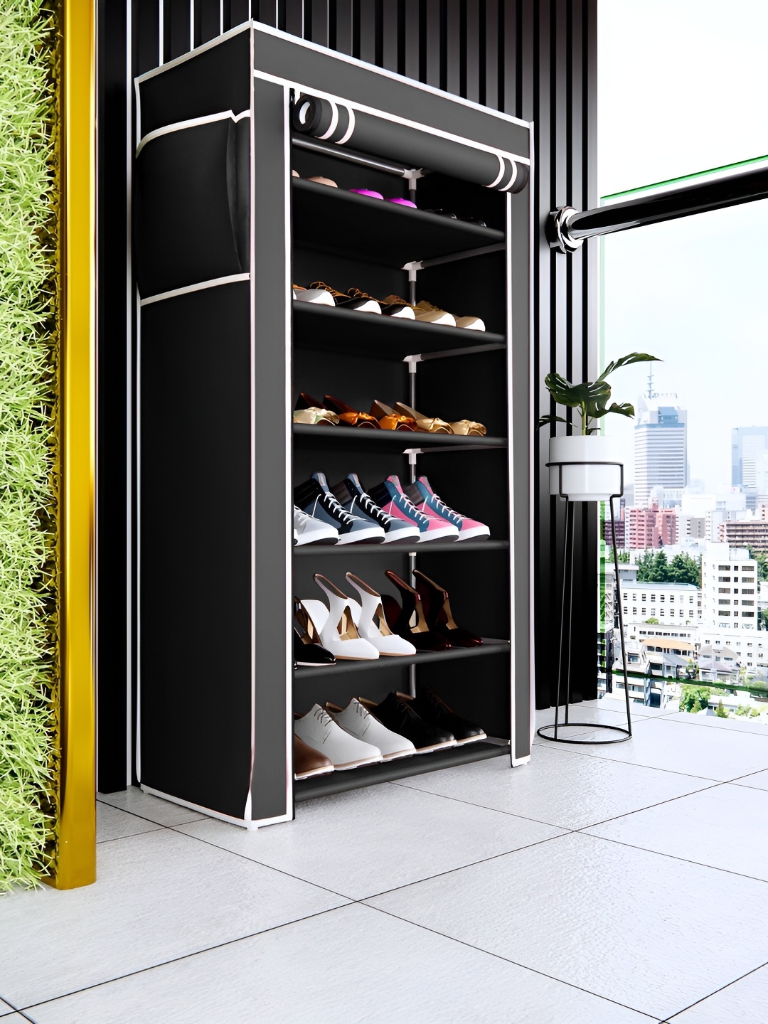 

Jureto Grey & White 6 Layer Collapsible Shoe Rack