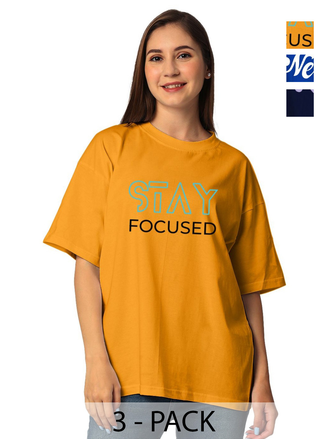 

STATUS MANTRA Women 3 Printed Applique T-shirt, Multi