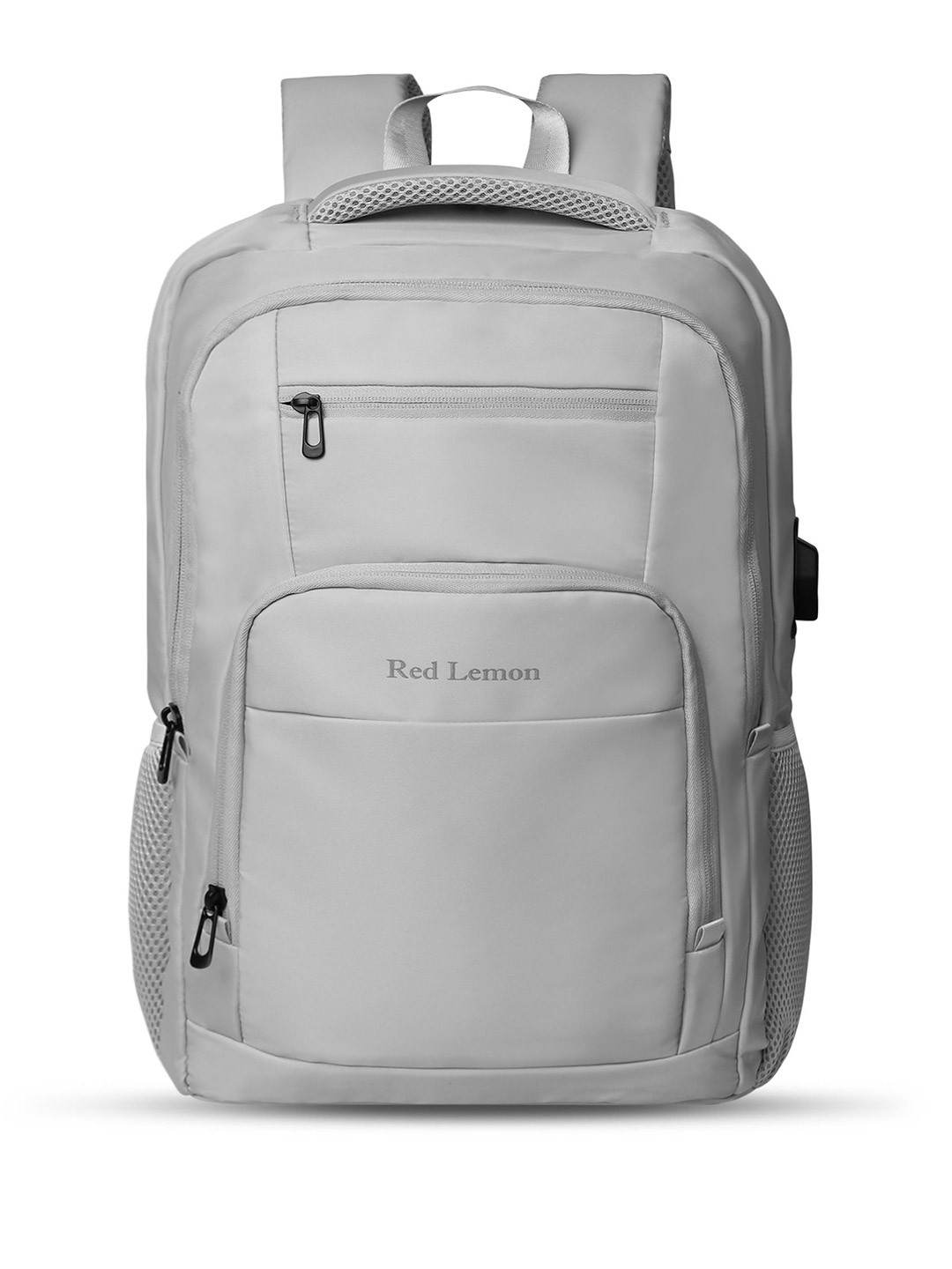 

Red Lemon Swiss Cut Design Laptop Backpack With Rain Cover, Grey