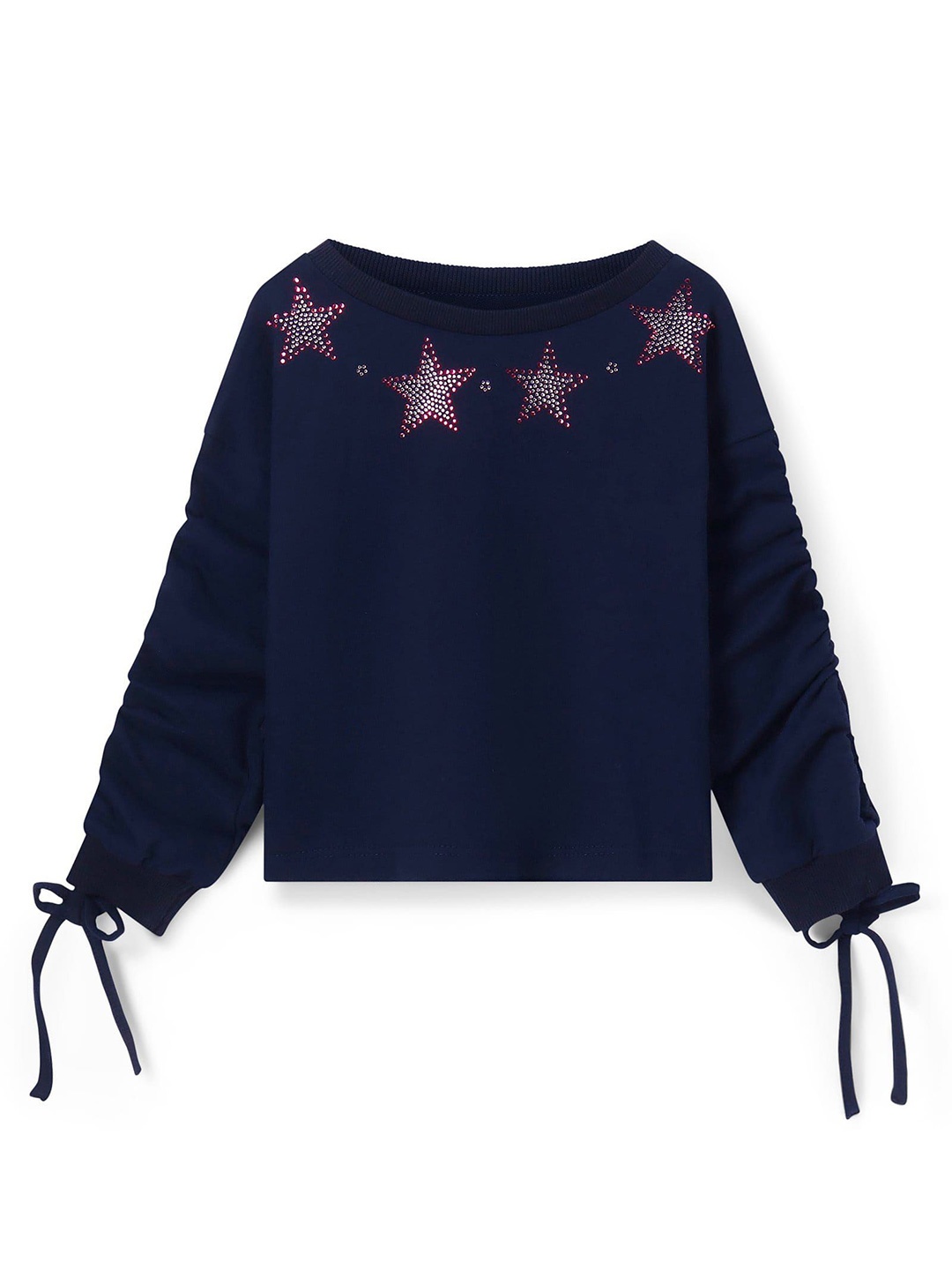 

ARIAS By LARA DUTTA Polka Dot Print Cotton Top, Navy blue