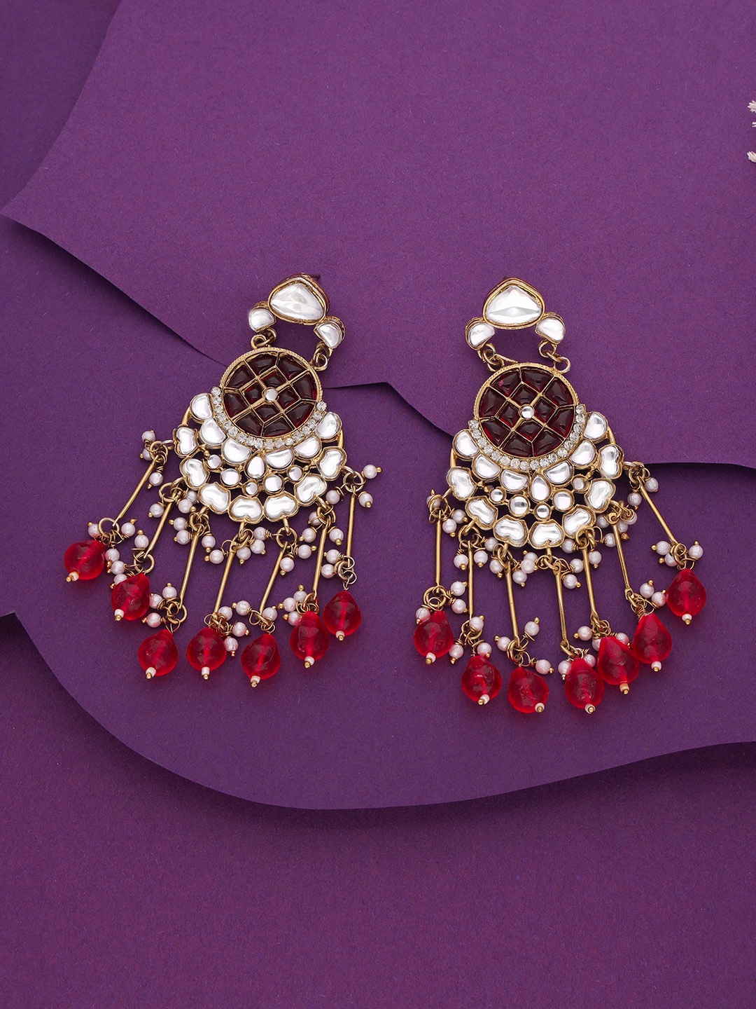 

Anouk Gold Plated Artificial Beads Contemporary Jhumkas