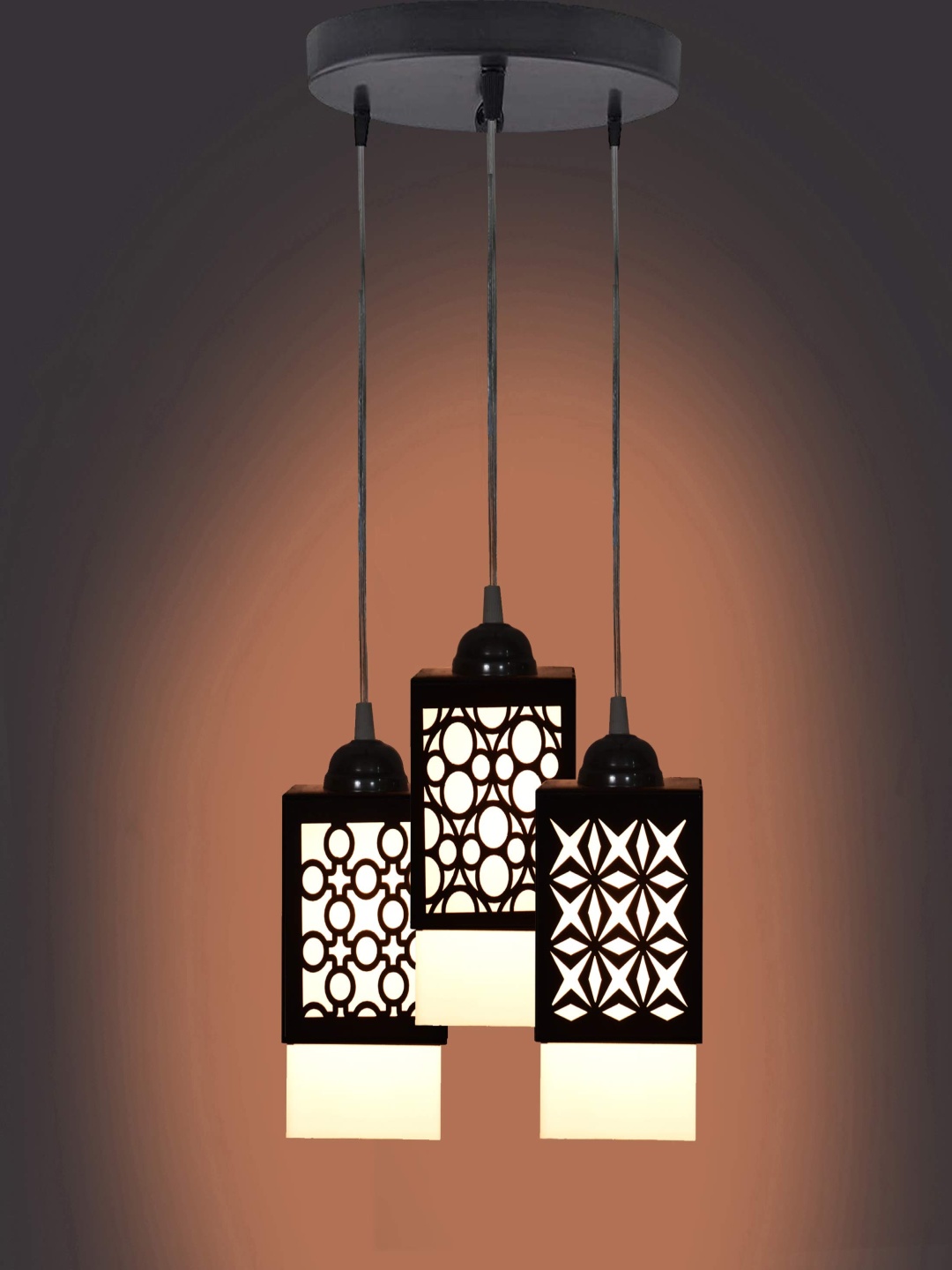

Gojeeva Black & White Textured Wooden Square Shaped Wall Lamp