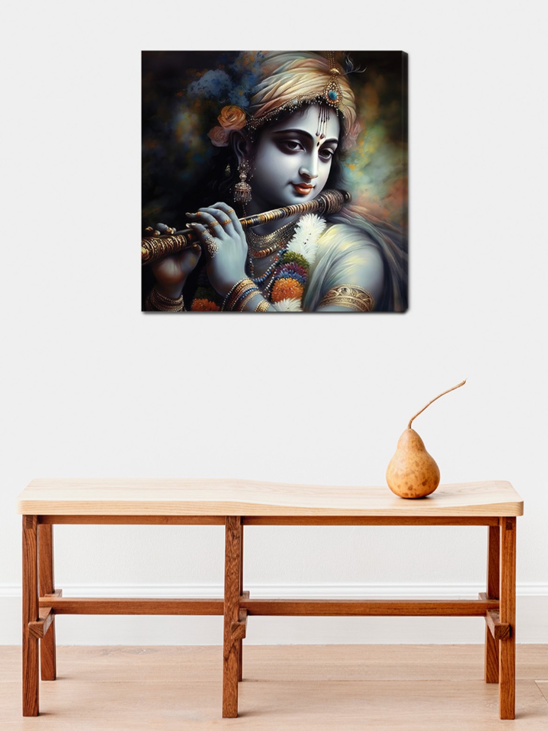 

CVANU Blue & Gold Toned Religious Canvas Wall Painting