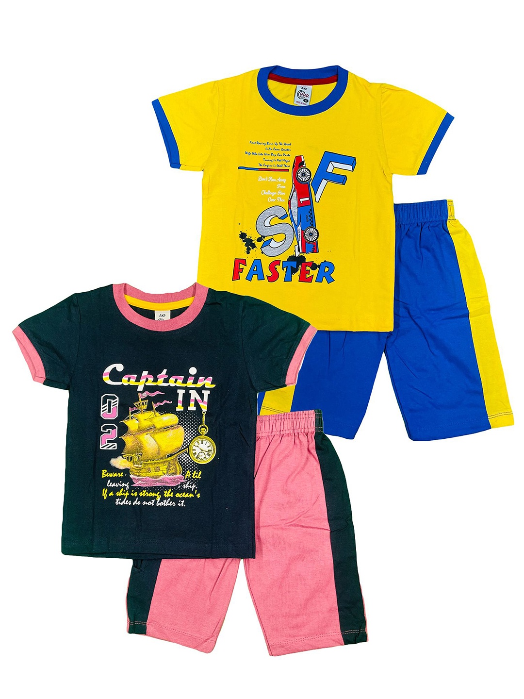 

Peerless Wear Boys Printed T-shirt with Shorts, Black