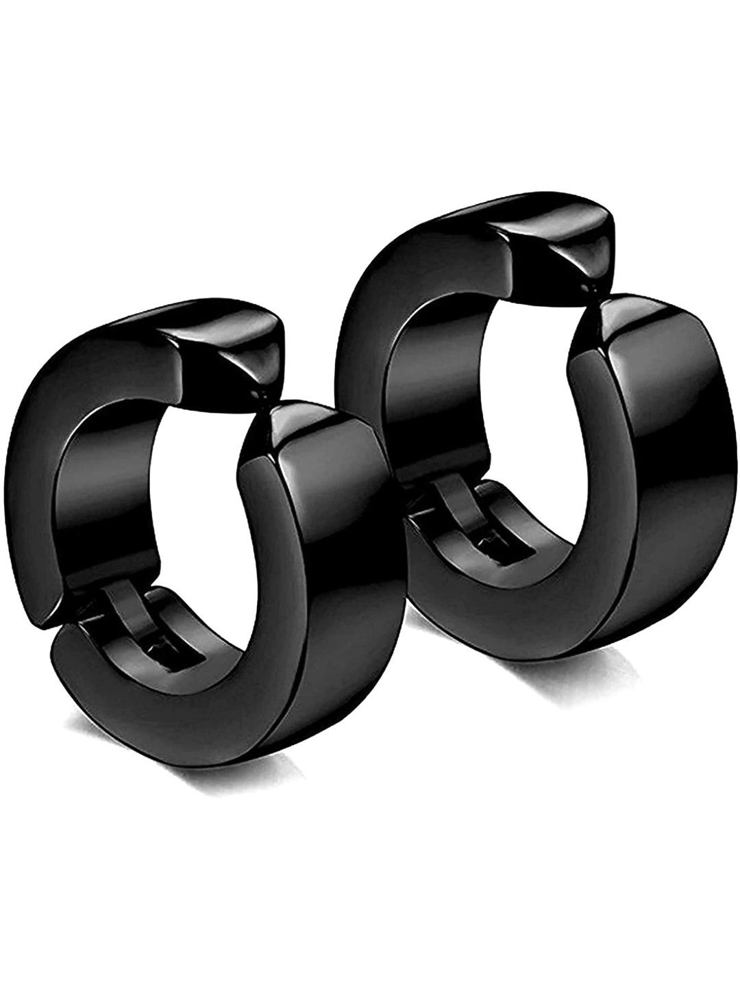 

V FASHION JEWELLERY Contemporary Ear Cuff Earrings, Black