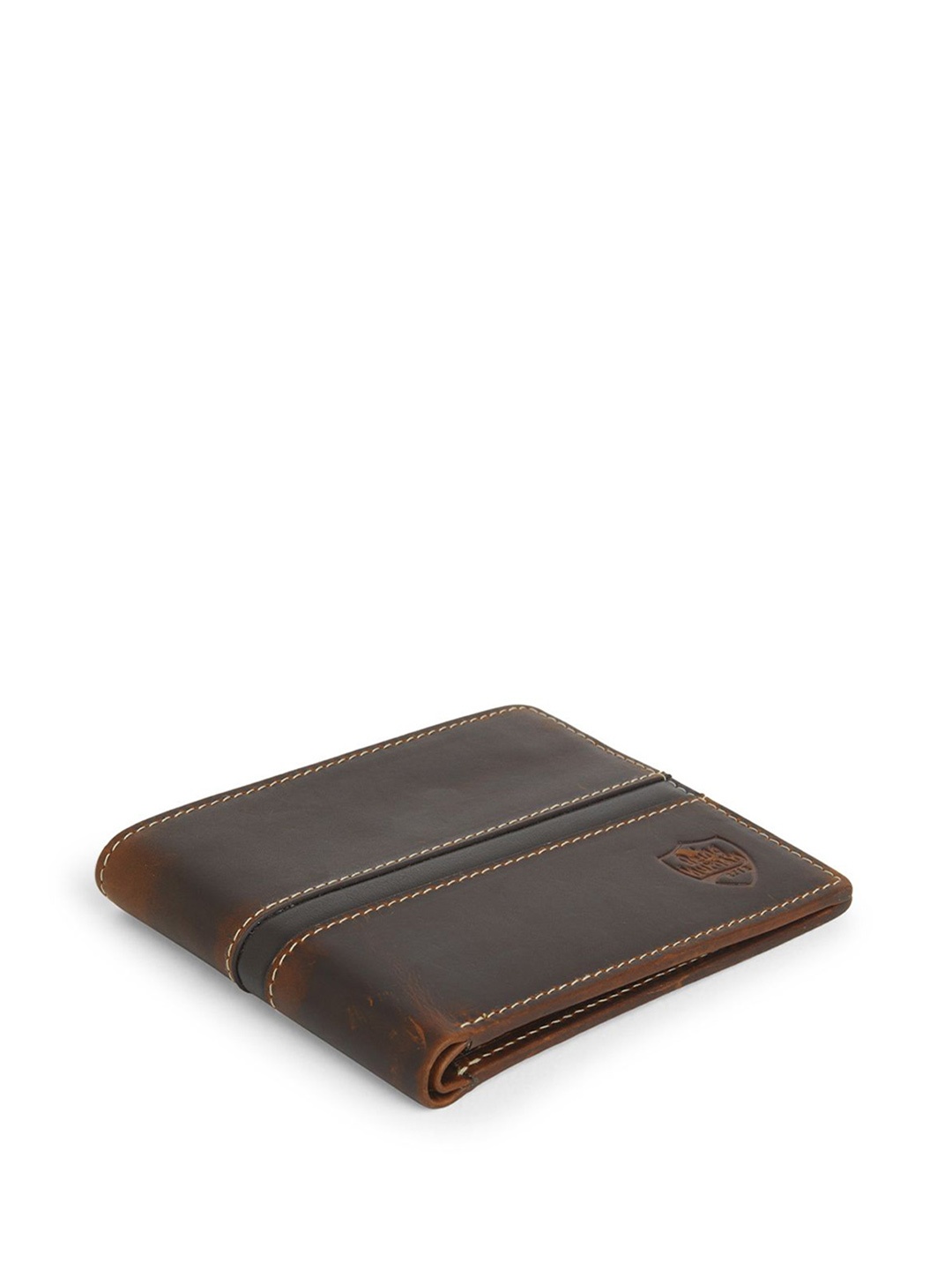 

Being Human Men Colourblocked Leather Two Fold Wallet, Brown