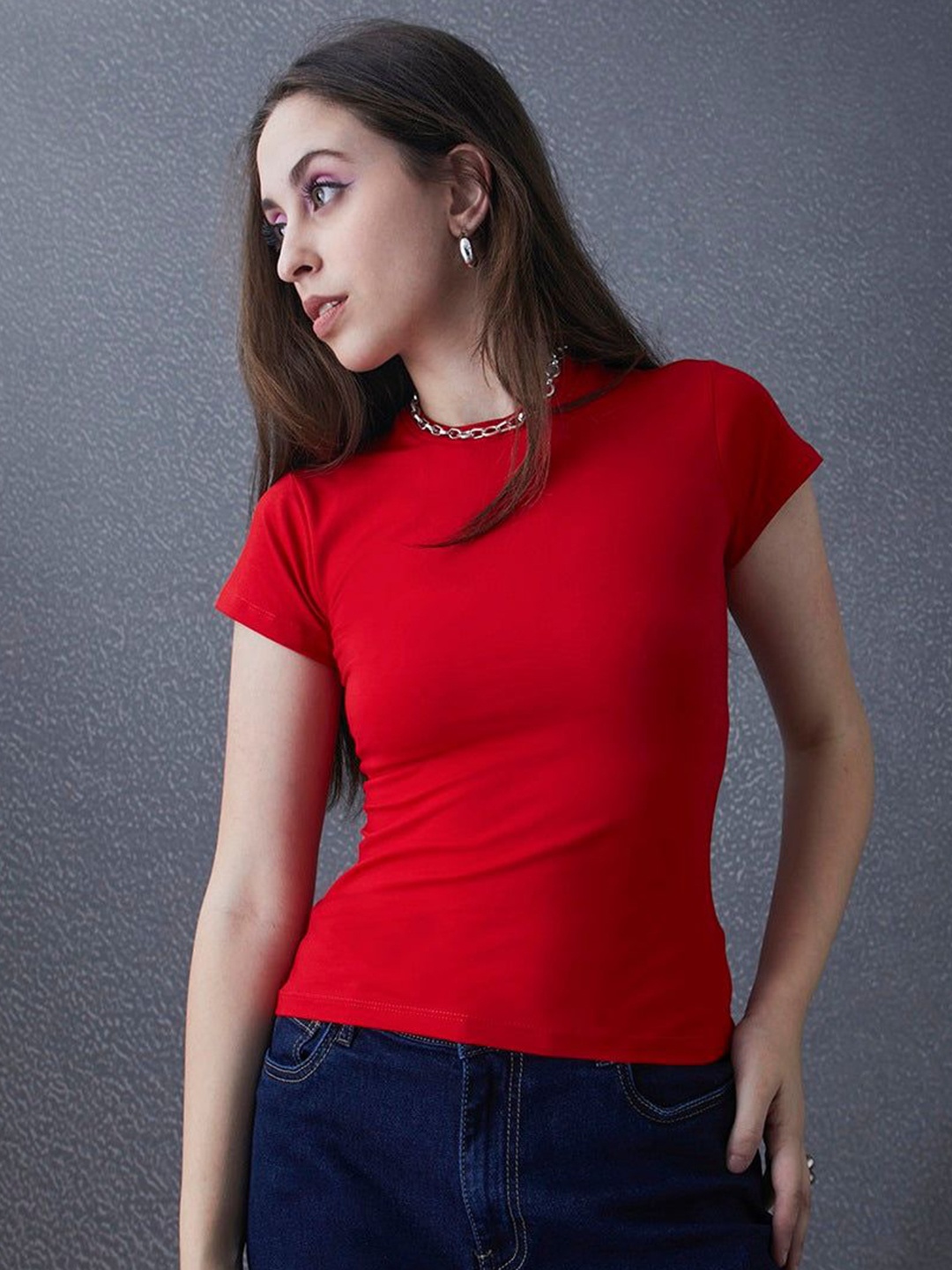 

VOLTEDGE Women Slim Fit T-shirt, Red