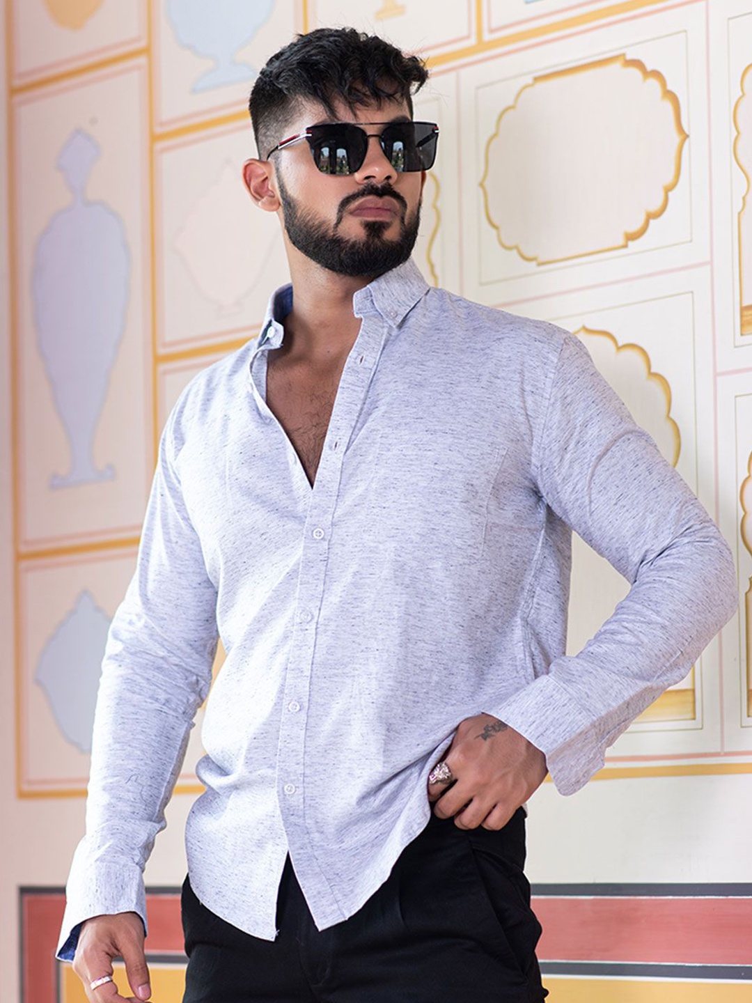 

Tistabene Men Opaque Casual Shirt, Grey