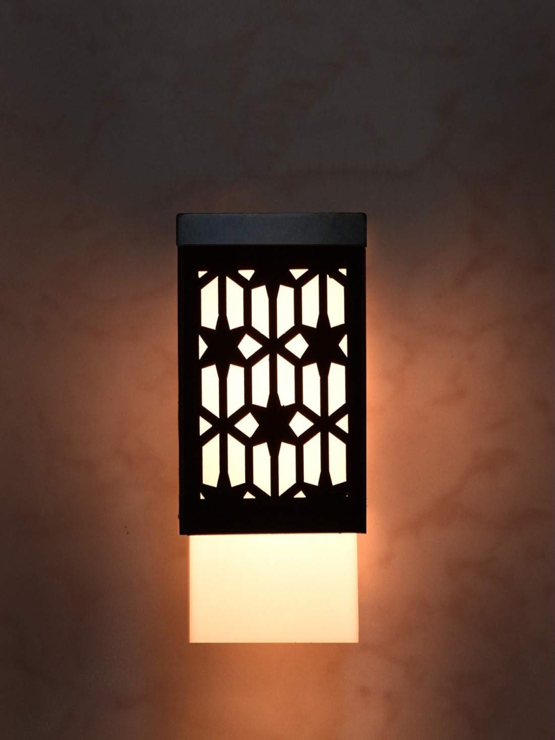 

Gojeeva Black and White Wooden Textured Contemporary Square Shaped Wall Lamp