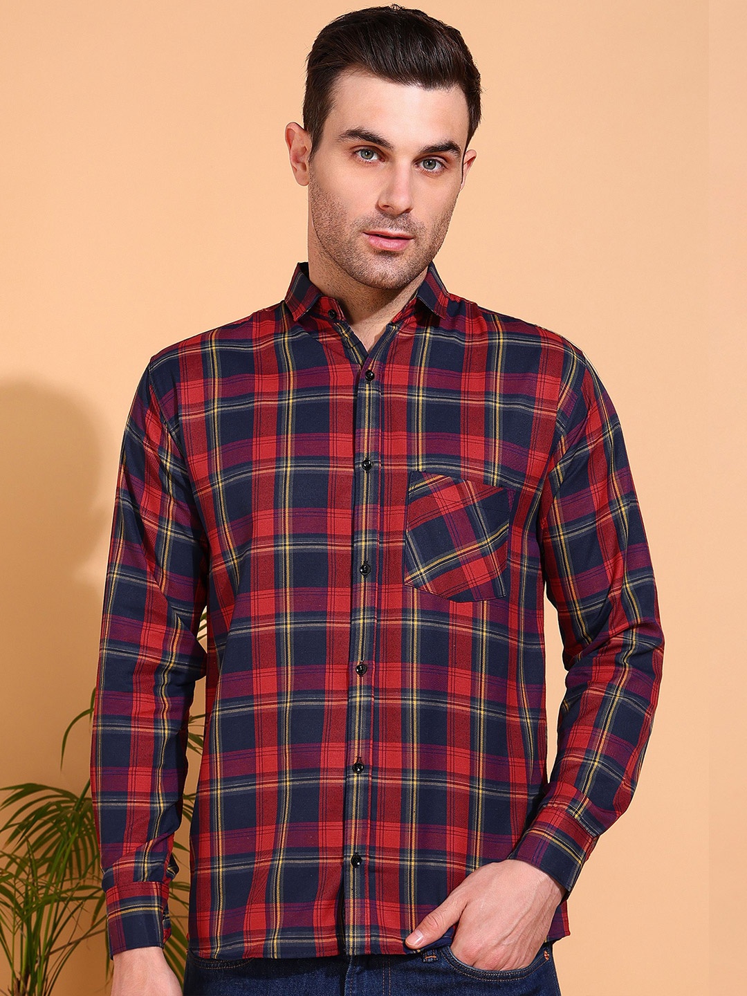 

Metronaut Men Classic Tartan Checks Opaque Checked Casual Shirt, Multi