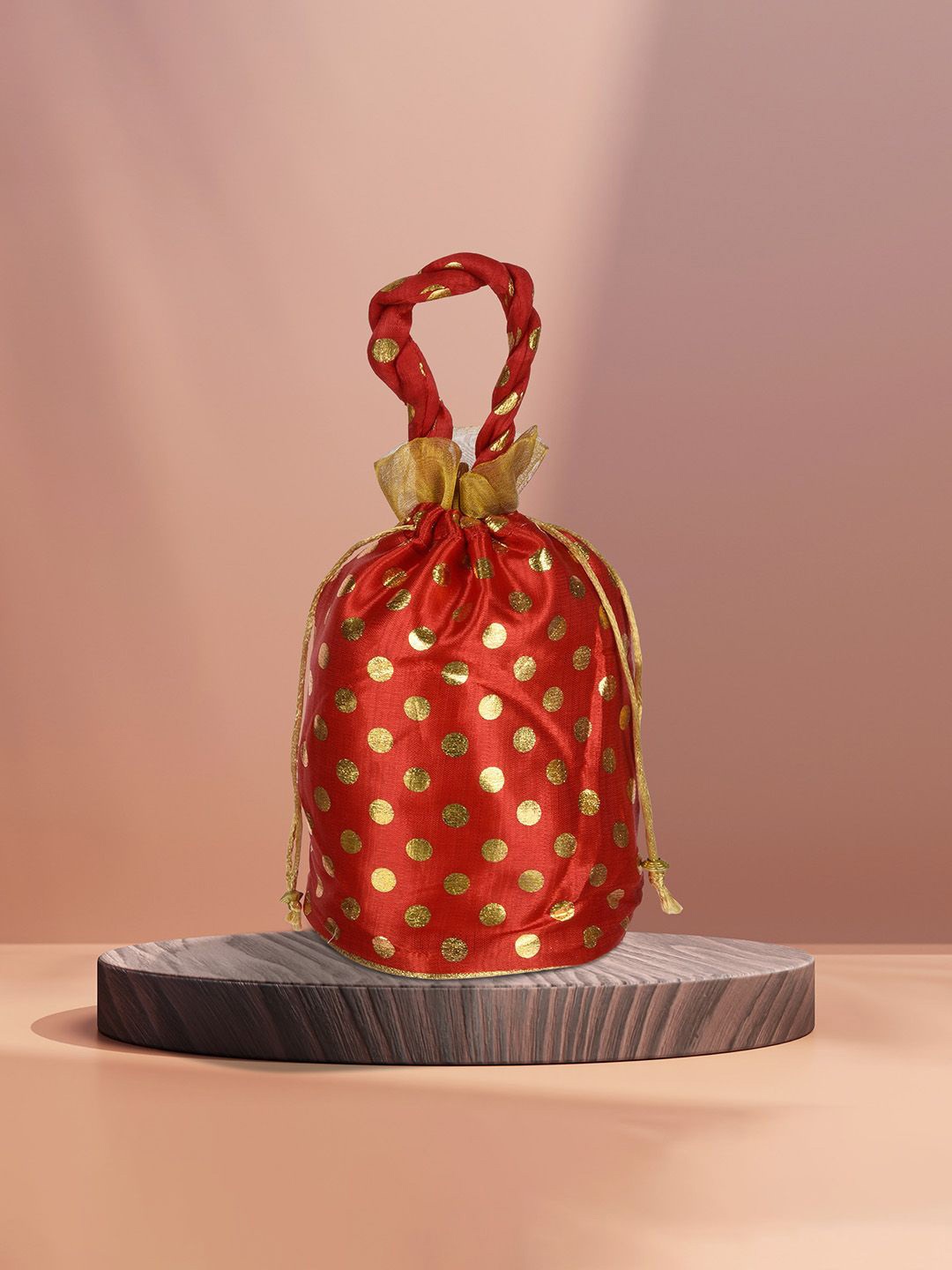 

Kuber Industries Pack of 2 Embellished Potli Clutch, Red